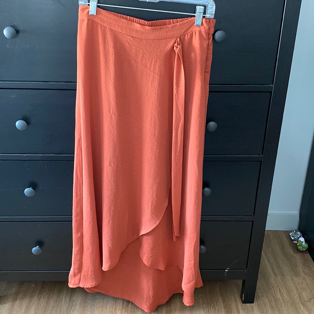 Burnt Orange High Low Skirt